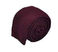 Ecravate - Cravate tricot pour homme. Bordeaux. Slim et bout carré.