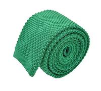Ecravate - Cravate tricot pour homme. Vert uni. Slim et bout carré.