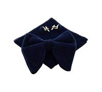 Ecravate Ensemble Noeud Papillon, Pochette et Boutons de Manchette Homme, Velours, Surdimensionné, Uni, 12x11cm et 24x24cm, Bleu Marine