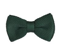 Ecravate - Noeud papillon en tricot. Noué. Vert bouteille uni