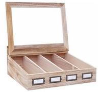 Écrin à couvert MENDLER HWC-C25 paulownia 17x37x33cm brun naturel Marron G