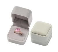 Ecrin Bague Boîte à boucles d'oreilles en velours, étui for mariage, fiançailles, petit support d'emballage de bijoux, rangement, présentoir, organisateur, vente aux entreprises(Gray,5x4.5x4cm)