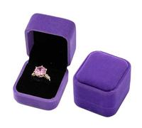 Ecrin Bague Boîte à boucles d'oreilles en velours, étui for mariage, fiançailles, petit support d'emballage de bijoux, rangement, présentoir, organisateur, vente aux entreprises(Purple,5x4.5x4cm)