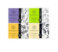 Écrin de Fleur - Coffret Cadeau Savons Bio de Luxe pour Femme, Fabriqués Main en France, Saponification à Froid Visage & Corps, Certifiés COSMOS & Nature et Progrès, 4 x 90g