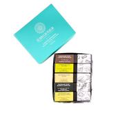 Écrin de Fleur - Coffret magnifique de 5 savons à froid artisanaux français (arbre à thé, charbon et cèdre, café, citron vert et poivre noir, citron)