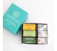 Écrin de Fleur - Coffret Savons Femme : 3 Savons Bio Certifiés Saponifiés à Froid - Argan, Avocat, Aloe Vera - Pour Anniversaire, Noël, Occasions Spéciales