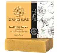 Écrin de Fleur - Savon Artisanal à Froid Bio Certifié Citron et Souci, au Zeste de Citron et à l'huile de Citron Vert - Parfum Frais et Délicieux qui Enchantera Votre Journée, 1x90g