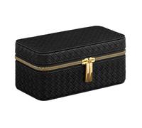 Ecrin - HELLOSHOP26 - Boîte à montre de voyage - 3 places - PU gaufré - Noir 10x20x9 cm