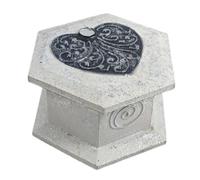 Écrin hexagonal en bois pour bijoux motif coeur 9cm Noir