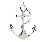 Écrin naturel en acier inoxydable - Pendentif ancre - Argent - 4 x 3 cm - Pour homme - Pour la fabrication de bijoux