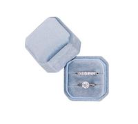 Écrin octogonal carré pour bague de fiançailles ou mariage (ciel perlé)