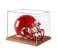 Écrin pour Casque Taille Réelle,avec Support en Bois Inclus | Présentoir pour Casque de Football Américain | pour Articles de Collection de Sport : Basket, Football, Baseball, Hockey