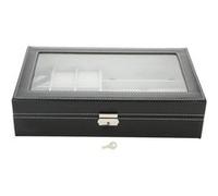 Ecrin pour Montres Coffret/Présentoir/Etui à Lunettes Montres en Cuir PU Boîte de Rangement pour Bijoux 33 x 20 x 8cm