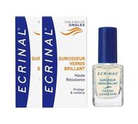 ECRINAL | Durcisseur Vernis Brillant - Ongles Cassants & Mous | Lot de 2x 10ml | Fortifiant & Top Coat Transparent Haute Brillance | Renforce, Protège & Améliore la Tenue du Vernis