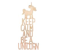 Ecrit. Bois "Keep Calm...Unicorn"Fsc100%, Nature, 15x35,2x0,4cm, 1 Pce.