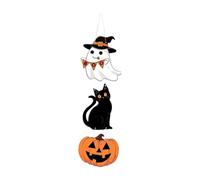 Écriteau Porte Entrée Déco Suspendue Fantôme en Bois Halloween