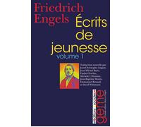 Écrits de jeunesse T01 - Friedrich Engels - Sociales - broché - Guide