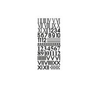 Ecriture Autocollante Chiffres P. Horloge, 10x23cm, Noir