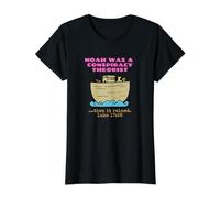 Écriture biblique chrétienne Amusante de Noah T-Shirt Graphique avec Valeur, Femme, Noir, M
