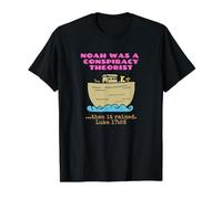 Écriture biblique chrétienne Amusante de Noah T-Shirt Graphique avec Valeur, Homme, Noir, S