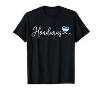 Écriture Cursive du Honduras avec Drapeau en Forme de cœur T-Shirt