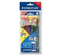 Ecriture - Staedtler Lot De 12 Crayons Noris Colour + 1 Noris Eco + 1 Gomme - Pack Bonus 185 Set1 Composé Dune Boite De 12 Cray G