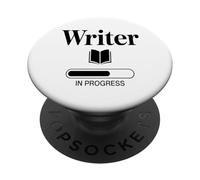 Écrivain en Cours Auteur Créatif Écrivant Amateur De Café PopSockets PopGrip Adhésif