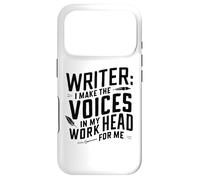 Écrivain : I Make Voices in My Head Work for Me Funny Inspiring Coque pour iPhone 17 Pro
