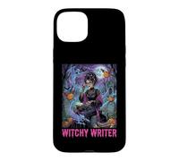 Écrivain sorcière Machine à écrire Auteur romancier Auteur Effrayant Coque pour iPhone 15 Plus