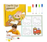 Écrivez et effacez le livre pour l'enfant, les classeurs secs d'âge préscolaire,Livre d'activité d'annulation à sec pour bébé | NOVERTY Stick Figures Dessin de carte d'exercice