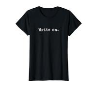 Écrivez sur. Auteur typographique T-Shirt Graphique avec Valeur, Femme, Noir, L