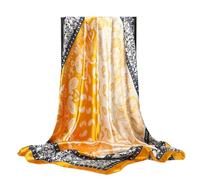 Ecroon Foulard Carré Echarpes et Foulards Femme Châles Écharpes Square Motif d'Impression Satin de Soie Bandanas