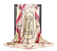 Ecroon Foulard Carré Echarpes et Foulards Femme Châles Écharpes Square Motif d'Impression Satin de Soie Bandanas
