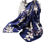 Ecroon Foulard Echarpes Bandeau Soie Ressentir Femme Chiffon Bandanas Cheveux ChAle/Foulards/Etole/Echarpe-Grand carre Satin 90x90cm