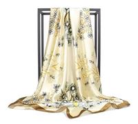 Ecroon Foulard Femme Bandeau Soie Ressentir Bandanas Cheveux Chale/Foulards/Etole/Echarpe-Grand carre Satin 90x90cm
