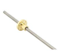 Écrou à billes en métal Vis en acier inoxydable T6 Longueur 400 mm Pas 1 mm 2 mm 4 mm 6 mm 12 mm Broche trapézoïdale 1 pièce avec écrou en laiton(Lead 4mm)