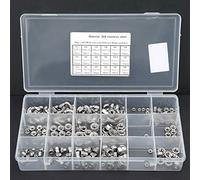Écrou à bride, 180 pièces, kit d'outils d'assortiment d'écrous en acier inoxydable, hexagonaux oreilles, outil de réparation M2 .5 M3 M4 M5, contre-écrous matériels