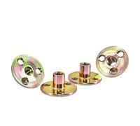 Écrou à bride à 3 trous Écrou de plaque en fer M6 M8 M10, accouplement à bride à trois trous, écrou de blocage à base plate, écrous d'insertion galvanisés, connecteur de meuble femelle(30 PCS,M 10)