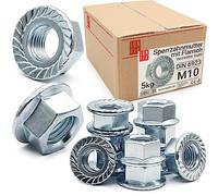 Écrou à bride dentelée M10 5 Kg (≈ 460 pcs) acier zingué DIN 6923