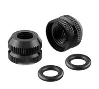 Écrou à bride en aluminium robuste pour les applications de valve de vélo conçu pour maintenir un ajustement serré et une étanchéité à l'air sous vibration et charge de vélo (noir)