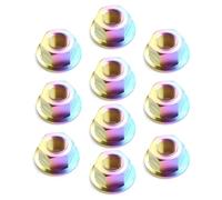 Écrou à bride en titane, M5/M6/M8/M10/M12/M14/M16, écrous de verrouillage hexagonaux antidérapants for modification de voiture de moto, matériel antirouille(Candy color 10 pcs,M12 Pitch 1.25mm)