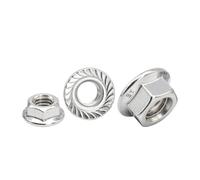 Écrou à bride filetée à gauche M6 M8 M10 M12 en acier inoxydable, écrou à bride hexagonale à rotation inversée dentelée, 2 à 10 pièces