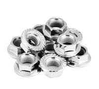 Écrou Hexagonal Écrou BiuZi 10Pcs M10 * 1.25 Filetage Fin Écrous Hexagonaux à Collerette Fer Écrou Chromé Attache Avec Tampon