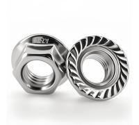 Écrou à bride hexagonale de qualité DIN6923, M3 M4 M5 M6 M8 M10 M12 M14 M16 M20, écrous à bride Spinlock dentelés, écrou de blocage en acier inoxydable 304