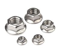 Écrou à bride hexagonale, Écrou de blocage à bride en acier inoxydable, modèle hexagonal, paquet M3-M20(304 Material*M10*Reverse*2)