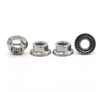 Écrou à bride hexagonale, écrou de blocage insertion autobloquant en acier inoxydable 304, au carbone noir M3 M4 M5 M6 M8 M10 M12 Écrous Hexagonaux(Silver,M4 20pcs)