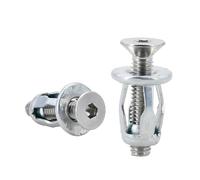 Écrou à expansion à pétales, Écrous à rivets en métal en forme de pétale en acier, écrous multicolores, plusieurs tailles, 40/60 pièces(Hex Flat(Silver),M4x20(60Pcs))