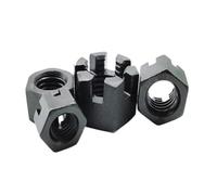 Écrou à filetage fin en acier au carbone noir M8 M10 M12 M14 M16 M18 M20 M22 M24 M27 M30 M33 M36 M42, écrou hexagonal à fente(M12x1.25mm-10PCS)