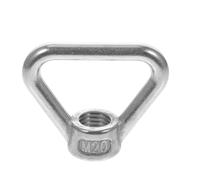 Écrou à Œil M20 Design Triangulaire, en Acier Inoxydable pour Guide Rail | Compatibilité Plupart des Systèmes de Rail, Usage en Levage Industriel Bateau, Argenté