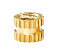 Écrou à insert en laiton Écrou d'insertion fileté à chaud en laiton M2 M2.5 M3 M4 M5 M6 Écrou d'insertion moleté moulé par injection thermofusible for imprimante 3D(Double twill knurl,M3x4x4.2 50pcs)